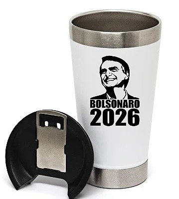 Copo Térmico Bolsonaro 2026 Branco 2