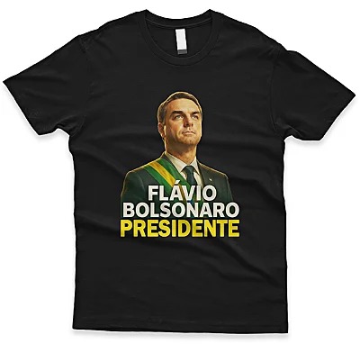 Camiseta Flávio Bolsonaro Presidente Cor Preta