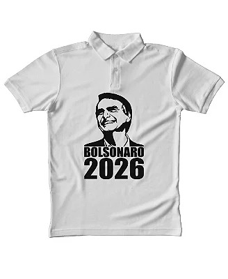Camiseta Polo Bolsonaro 2026 Cor Branca