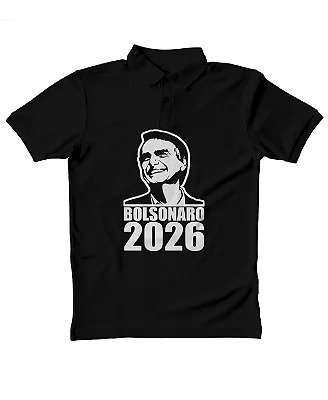 Camiseta Polo Bolsonaro 2026 Cor Preta