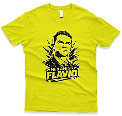 Camiseta Meu Amigo Flávio Cor Amarela
