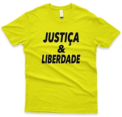 Camiseta Justiça E Liberdade Cor Amarela