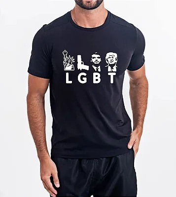 Camiseta Dry Fit Direita LGBT Cor Preta