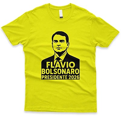 Flávio Bolsonaro 2026 Camiseta Amarela